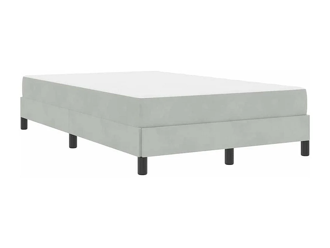 Cadre de lit avec matelas Gris clair 120 x 190 cm Velours