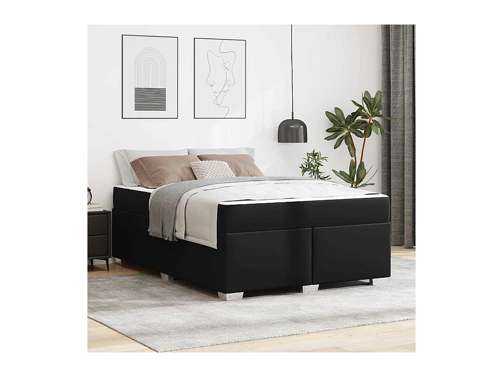 Cadre de lit Noir 160 x 200 cm Faux cuir