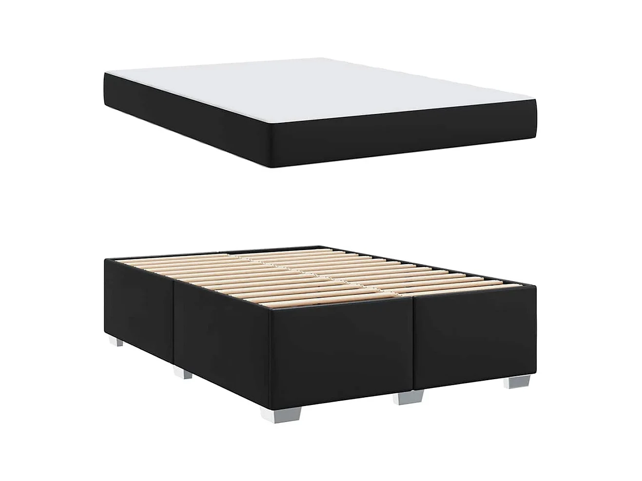 Cadre de lit Noir 160 x 200 cm Faux cuir