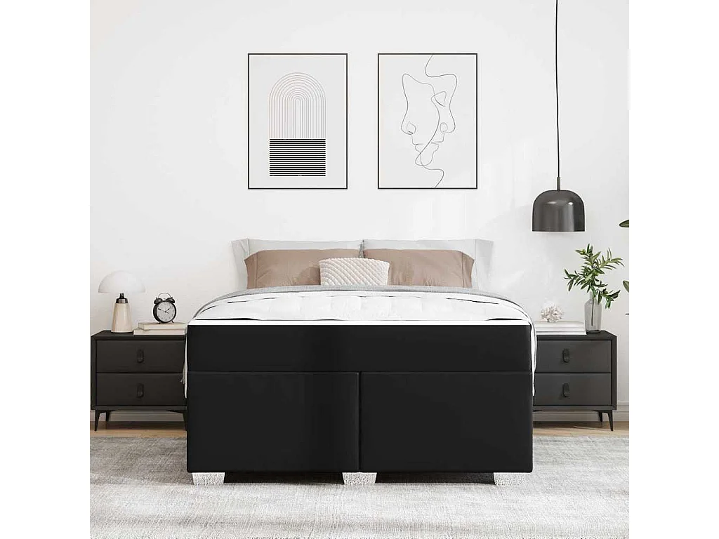 Cadre de lit Noir 160 x 200 cm Faux cuir