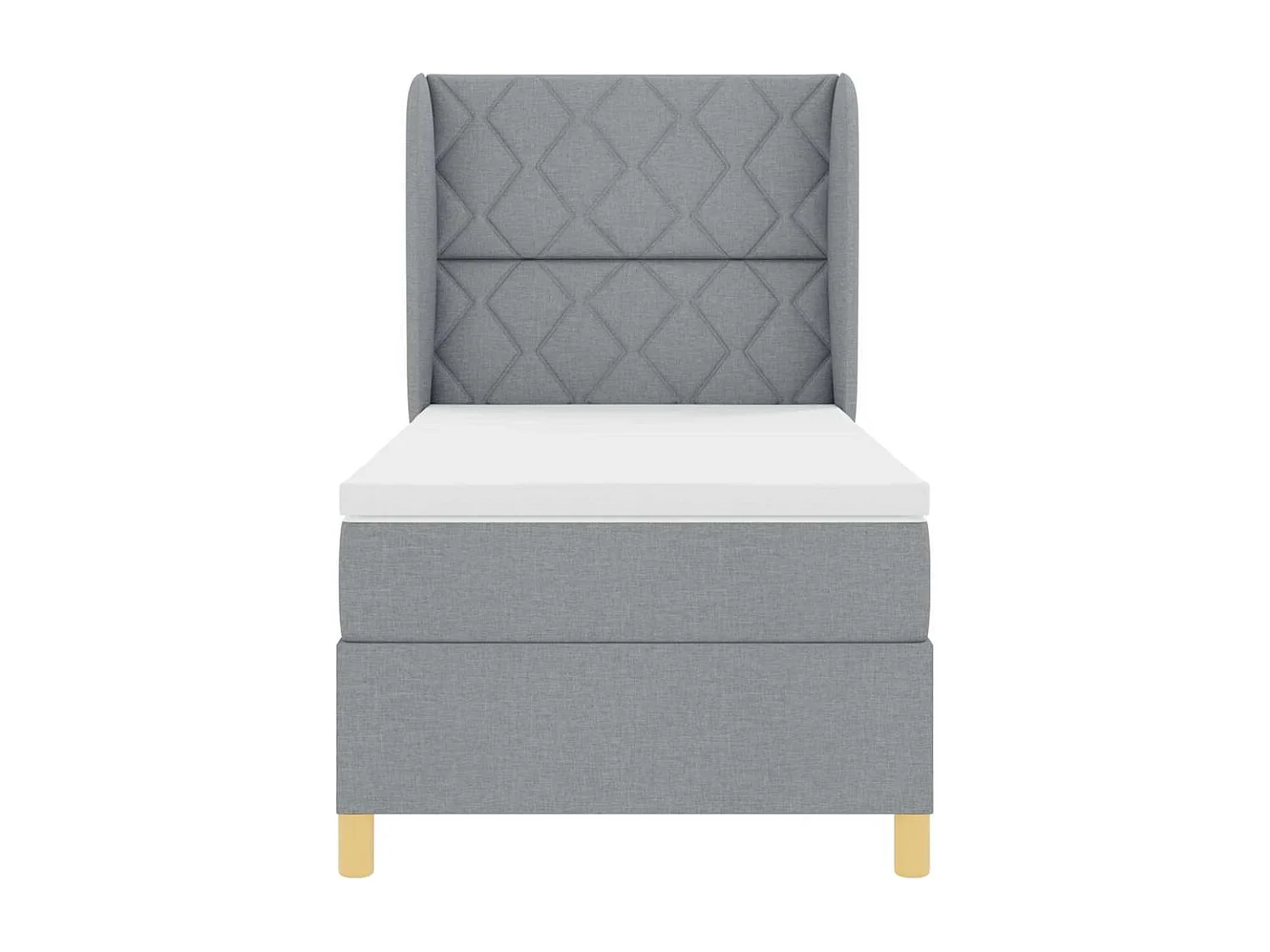 Cama con Somier y Colchón Gris Oscuro 90x190 cm de Tela