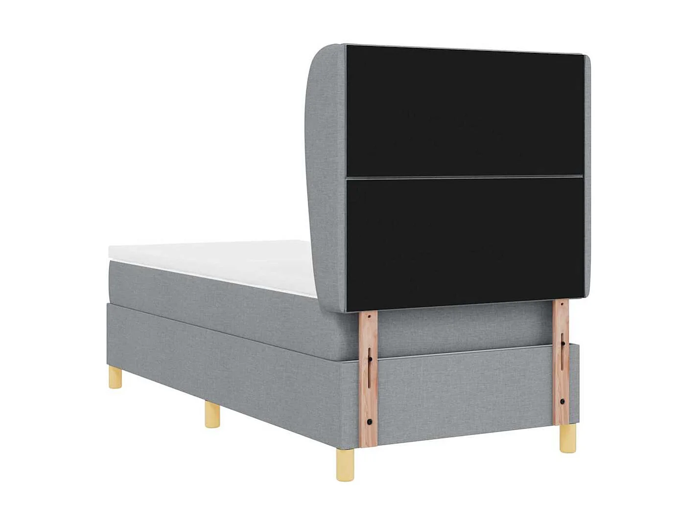 Cama con Somier y Colchón Gris Oscuro 90x190 cm de Tela