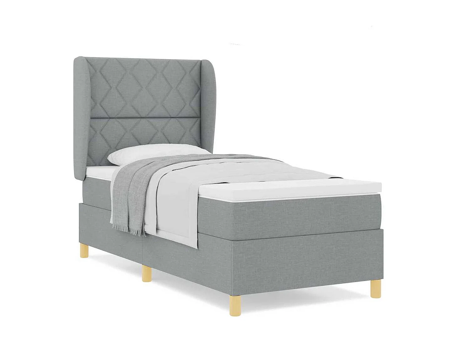 Cadre de lit avec matelas gris foncé 90x190 cm Gris clair