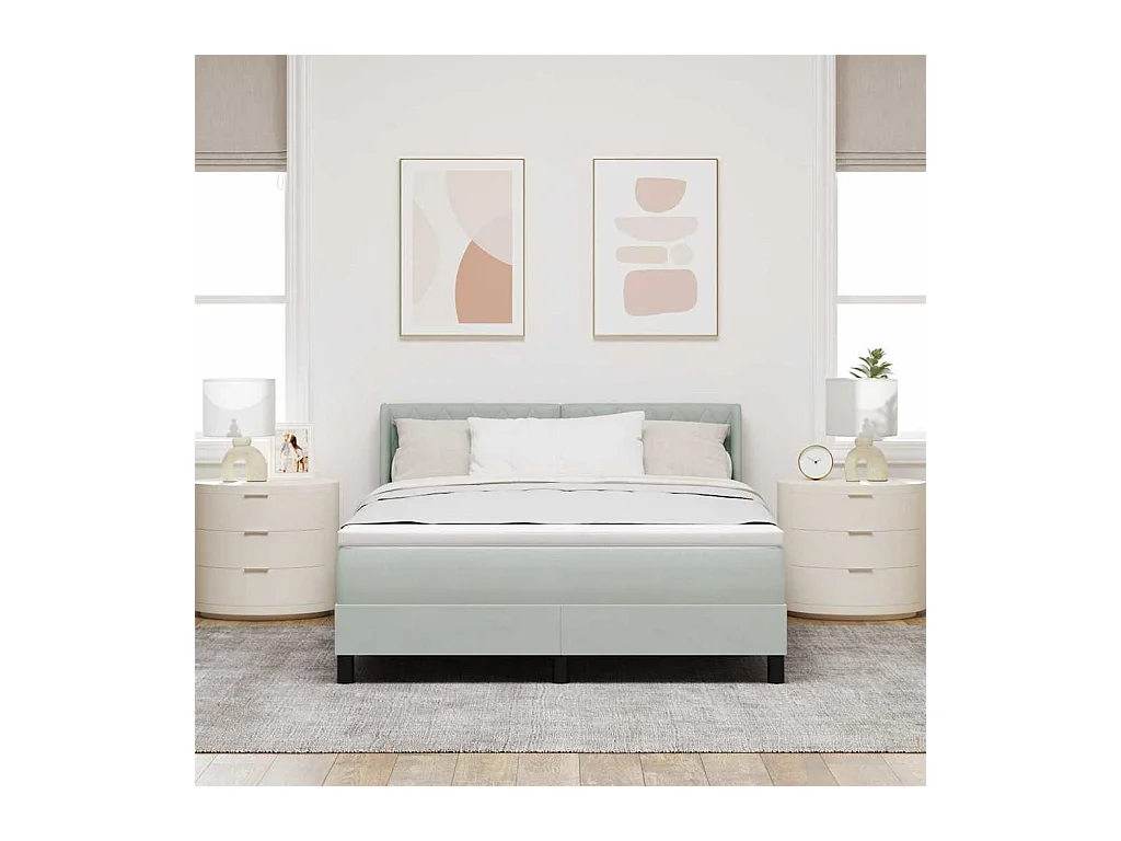 Cadre de lit avec matelas noir 100x200 cm en velours