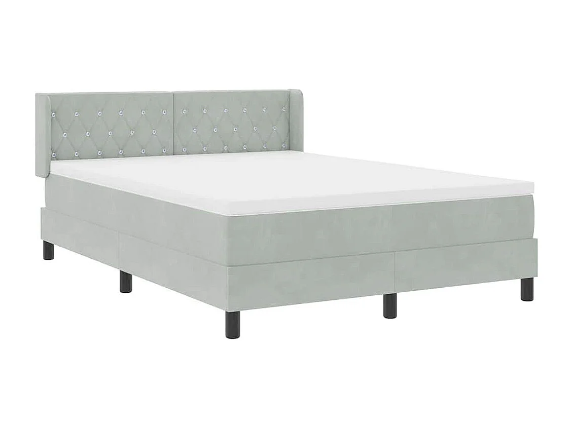 Cadre de lit avec matelas noir 100x200 cm en velours