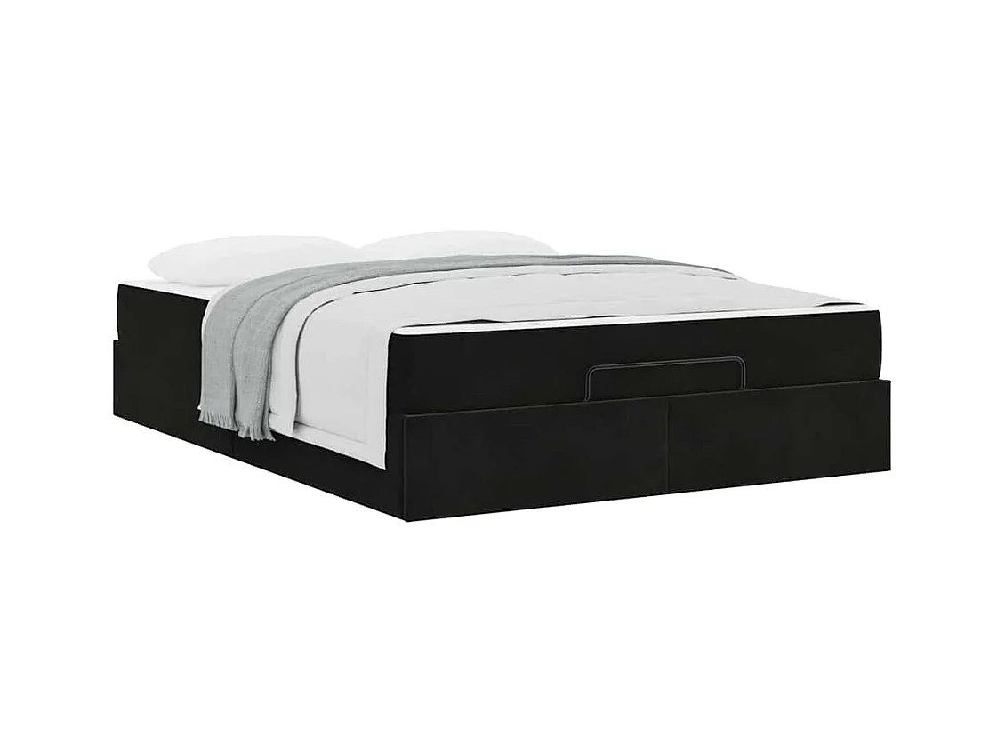 Cadre de lit avec matelas Noir 140 x 200 cm Velours