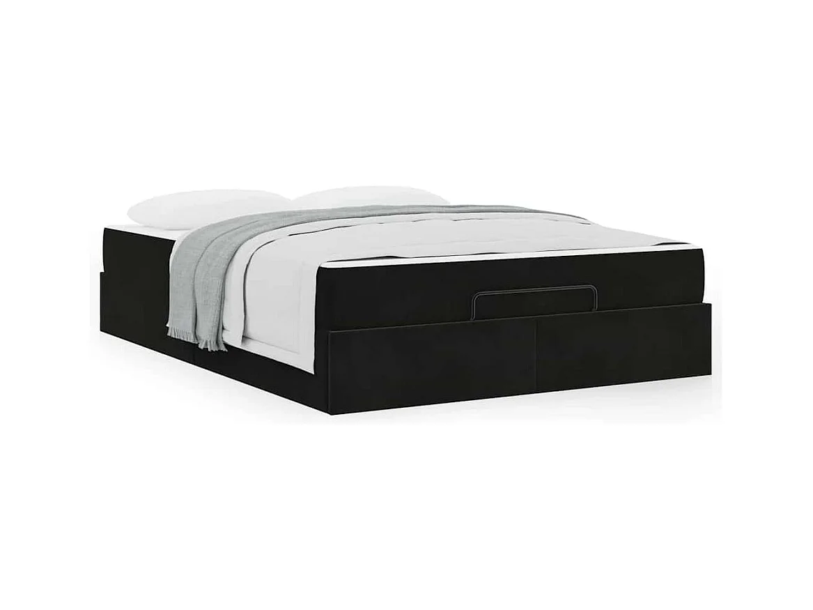 Cadre de lit avec matelas Noir 140 x 200 cm Velours