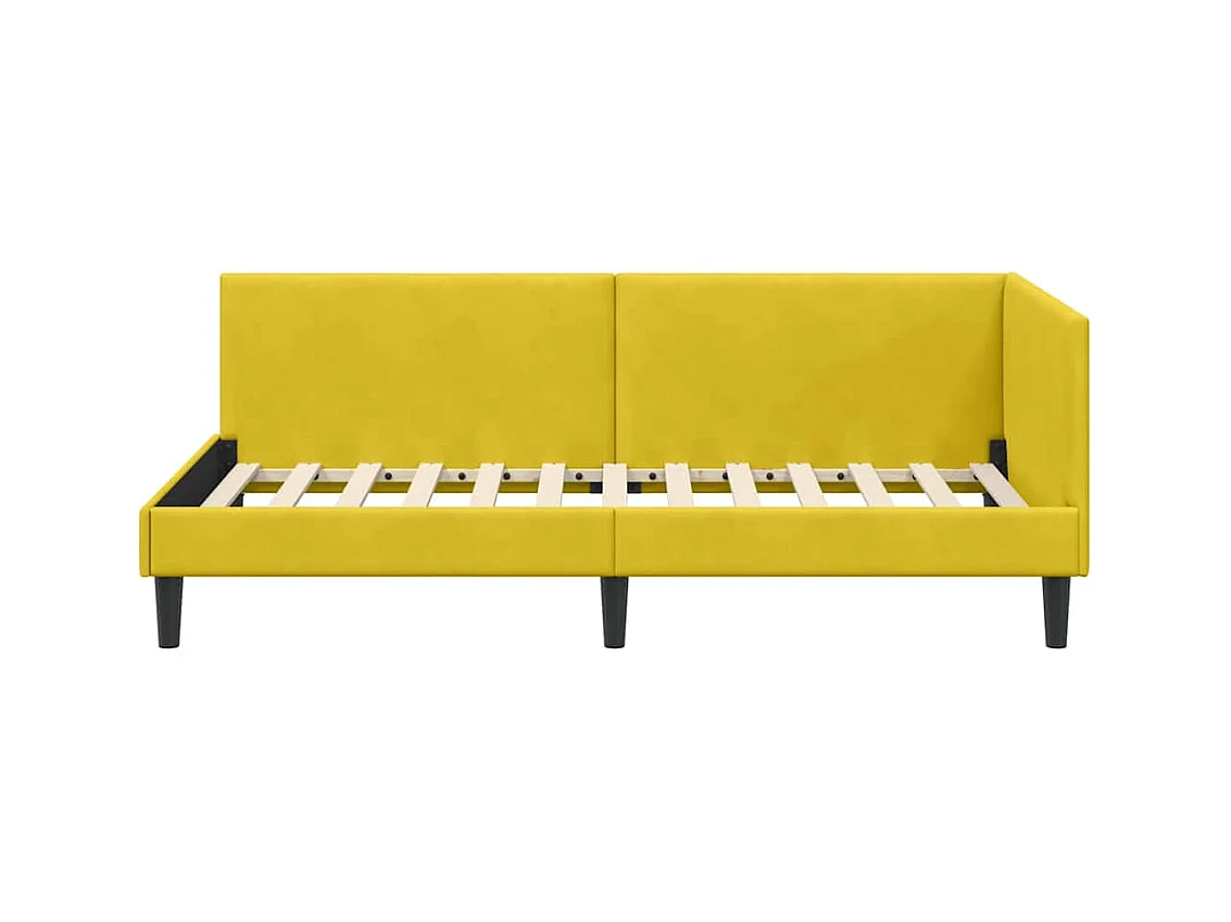 Cadre de lit d'angle Autre avec tête de lit Jaune 90 x 190 cm