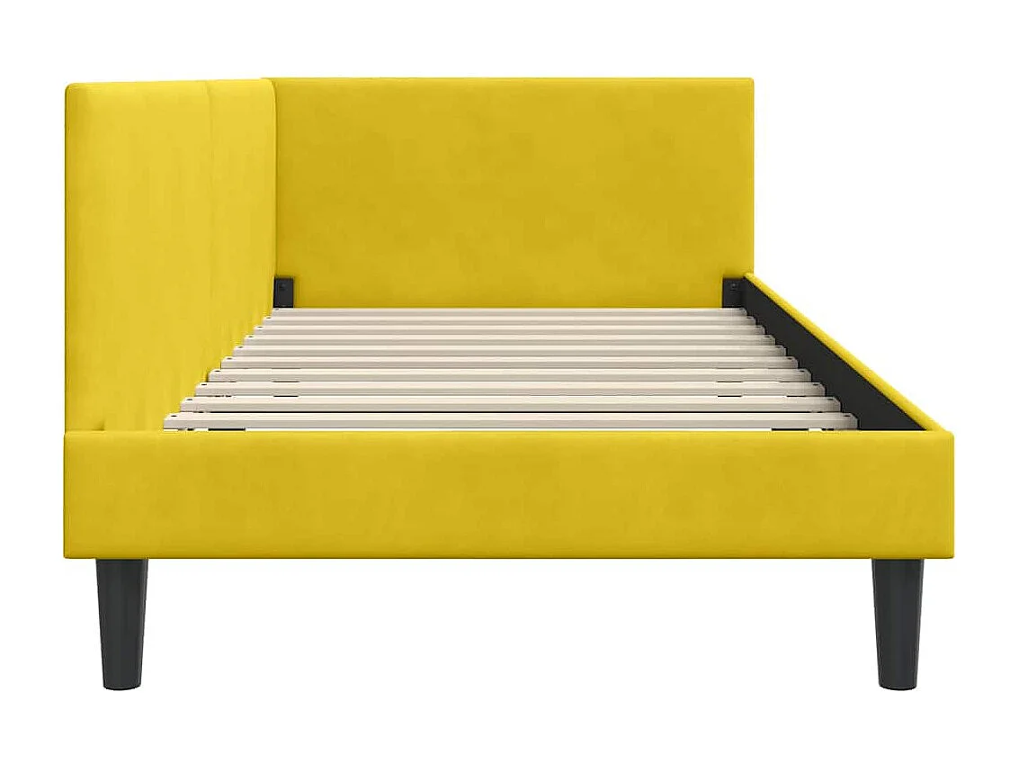 Cadre de lit d'angle Autre avec tête de lit Jaune 90 x 190 cm