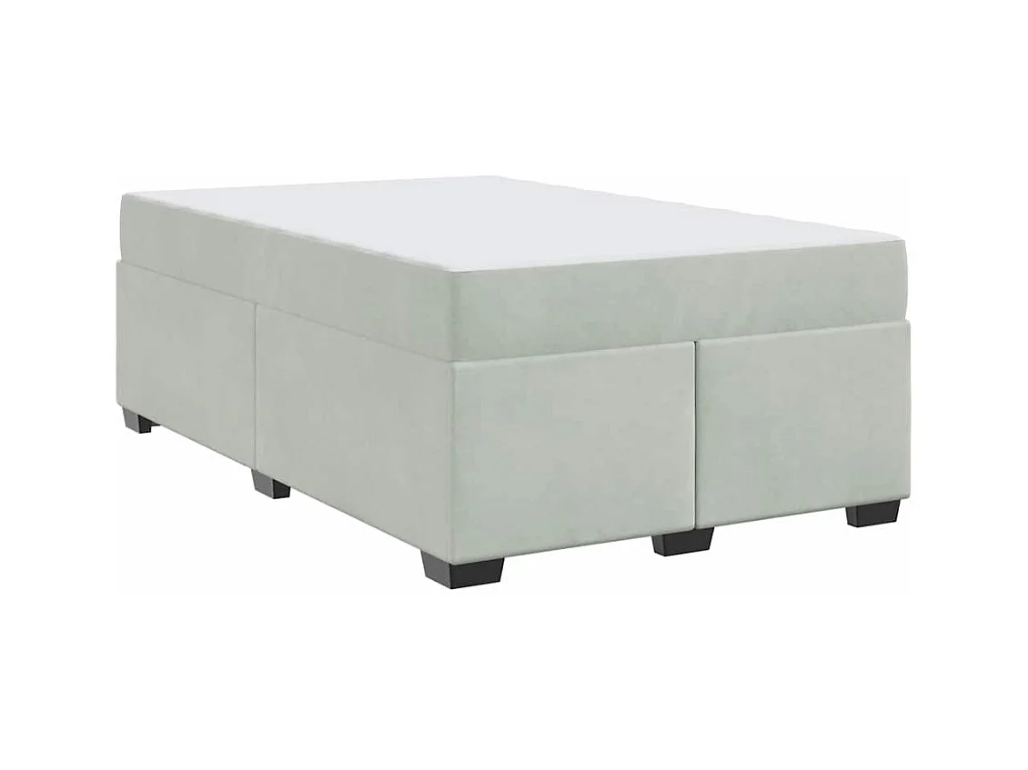 Estructura de cama con colchón Gris claro 120 x 190 cm