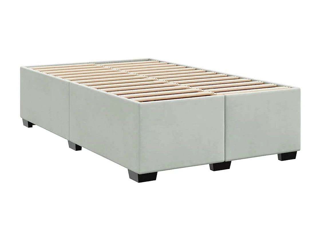 Cadre de lit avec matelas Gris clair 120 x 190 cm Velours