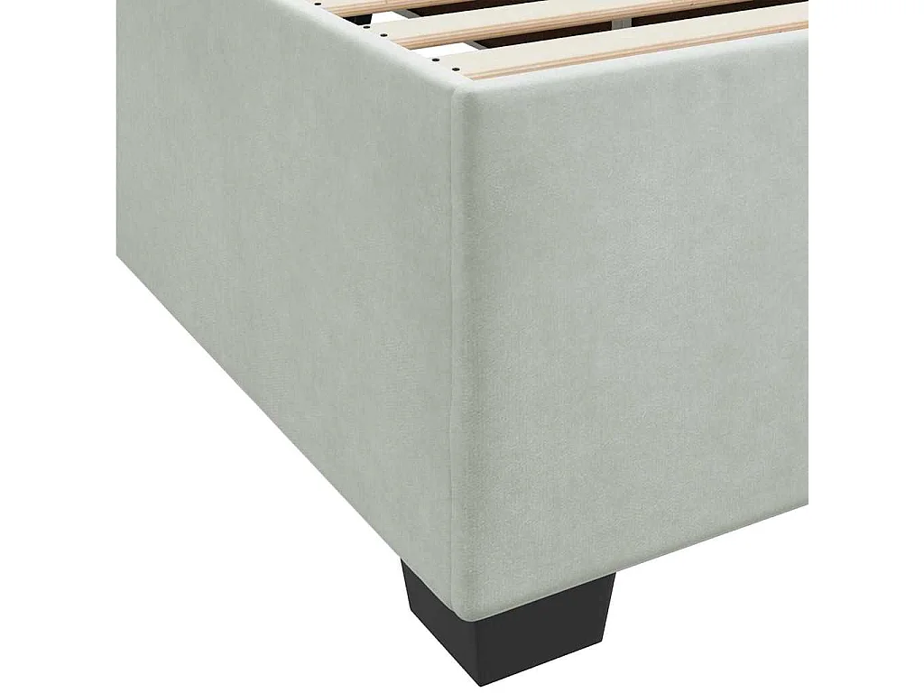 Cadre de lit avec matelas Gris clair 120 x 190 cm Velours