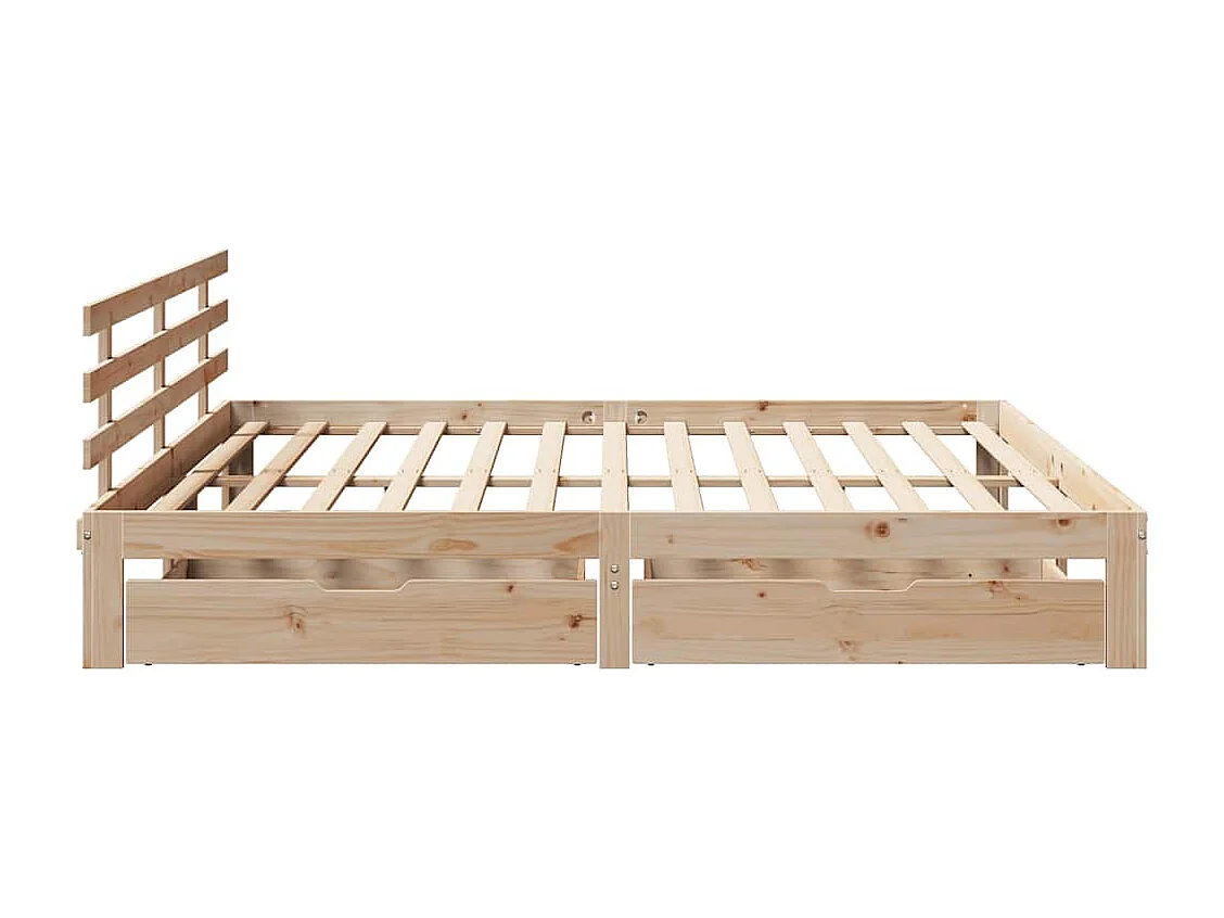 Estructura de cama con cajones madera maciza de pino 200x200 cm