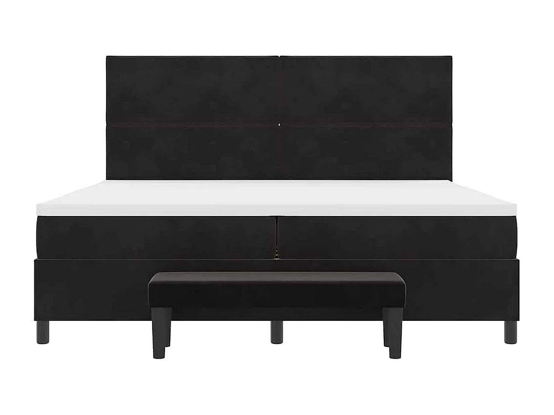 Cadre de lit avec matelas Noir 200 x 200 cm Velours