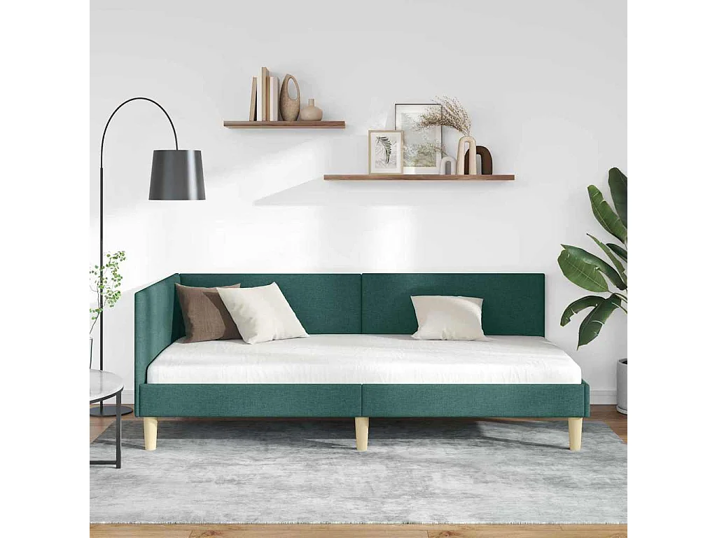 Cadre de lit d'angle Autre Vert foncé 90 x 200 cm