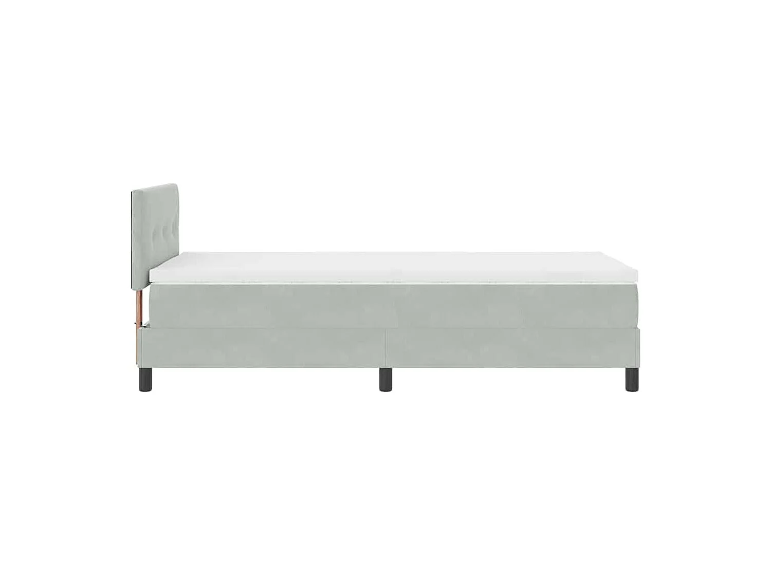 Cadre de lit avec matelas Gris clair 90 x 190 cm Velours