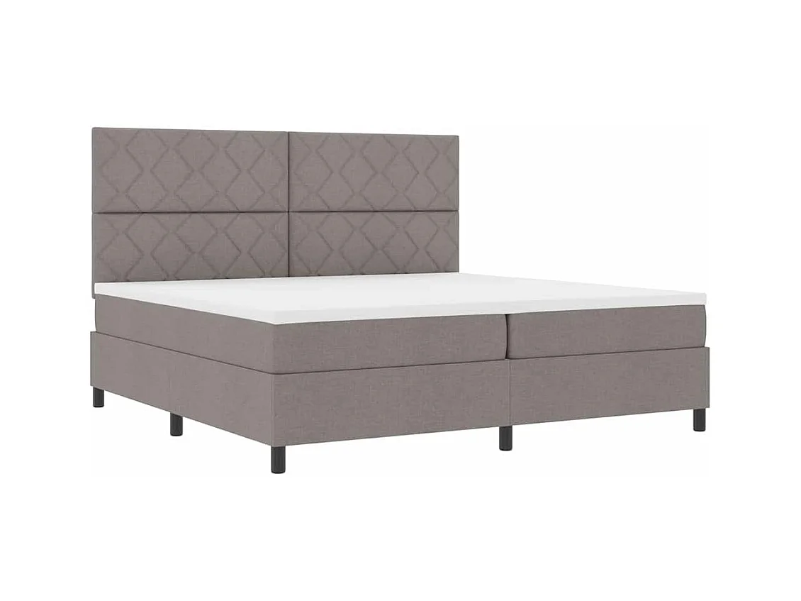 Cadre de lit avec matelas Taupe 200 x 200 cm tissu