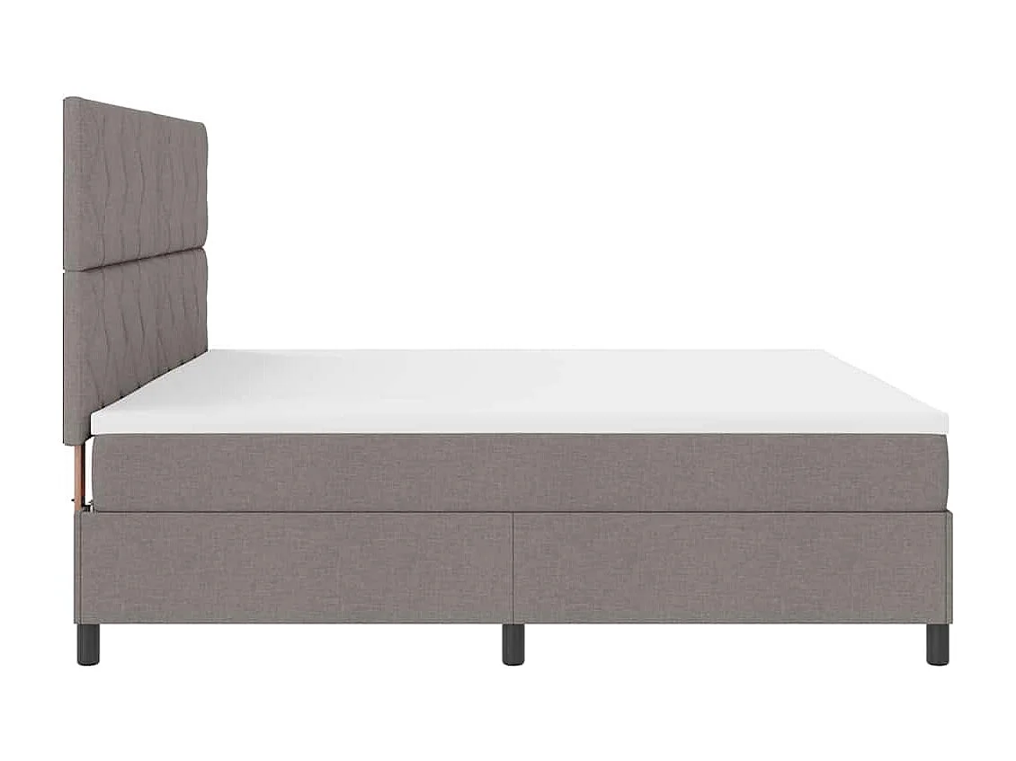 Cadre de lit avec matelas Taupe 200 x 200 cm tissu