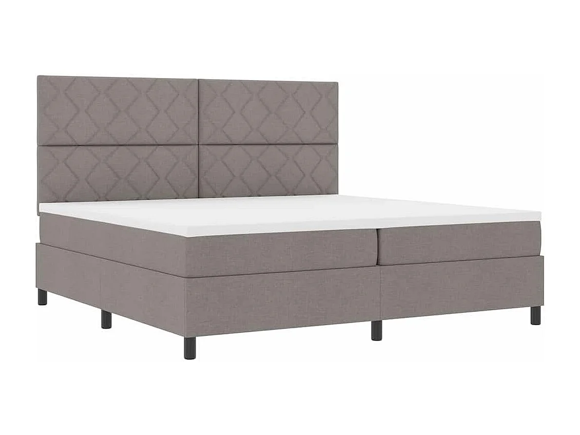 Cadre de lit avec matelas Taupe 200 x 200 cm tissu