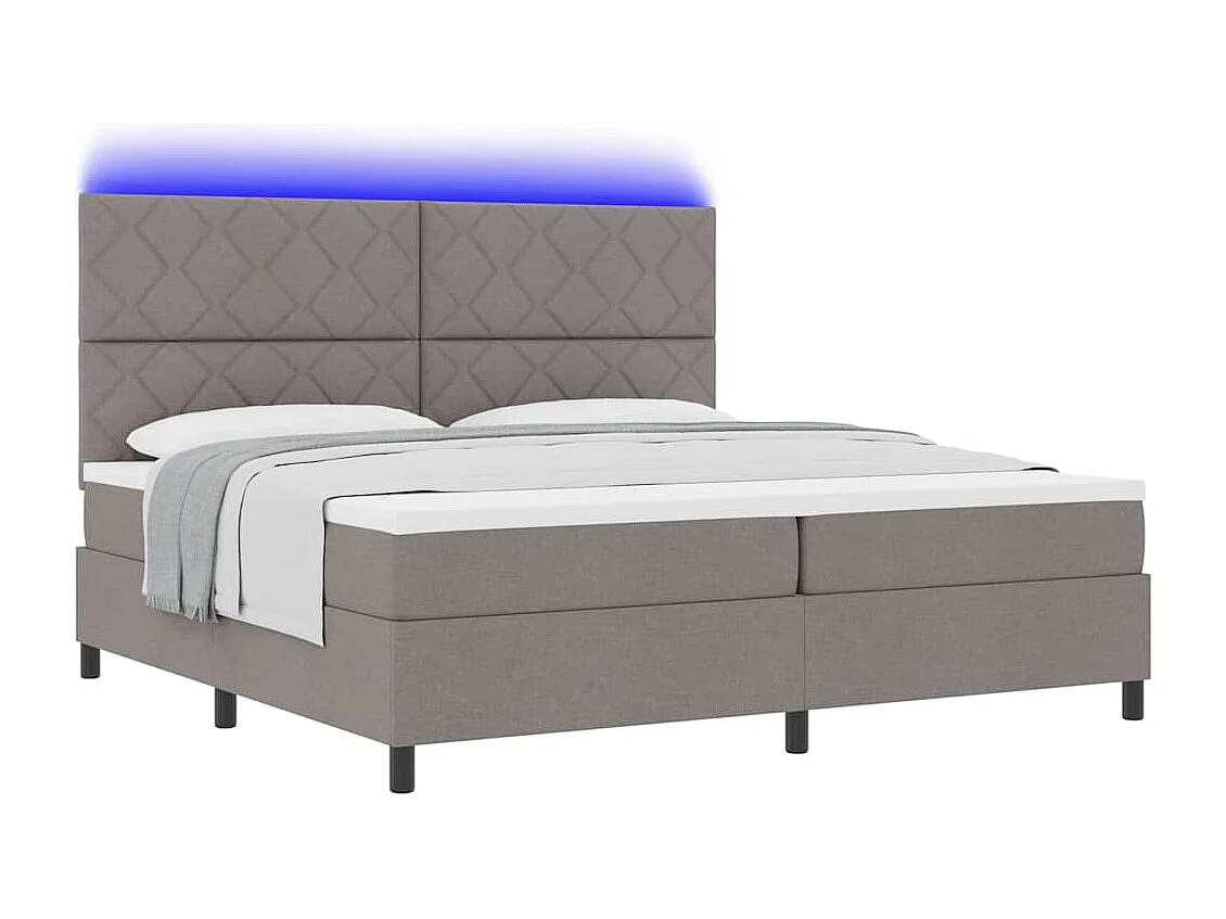 Cadre de lit avec matelas Taupe 200 x 200 cm tissu