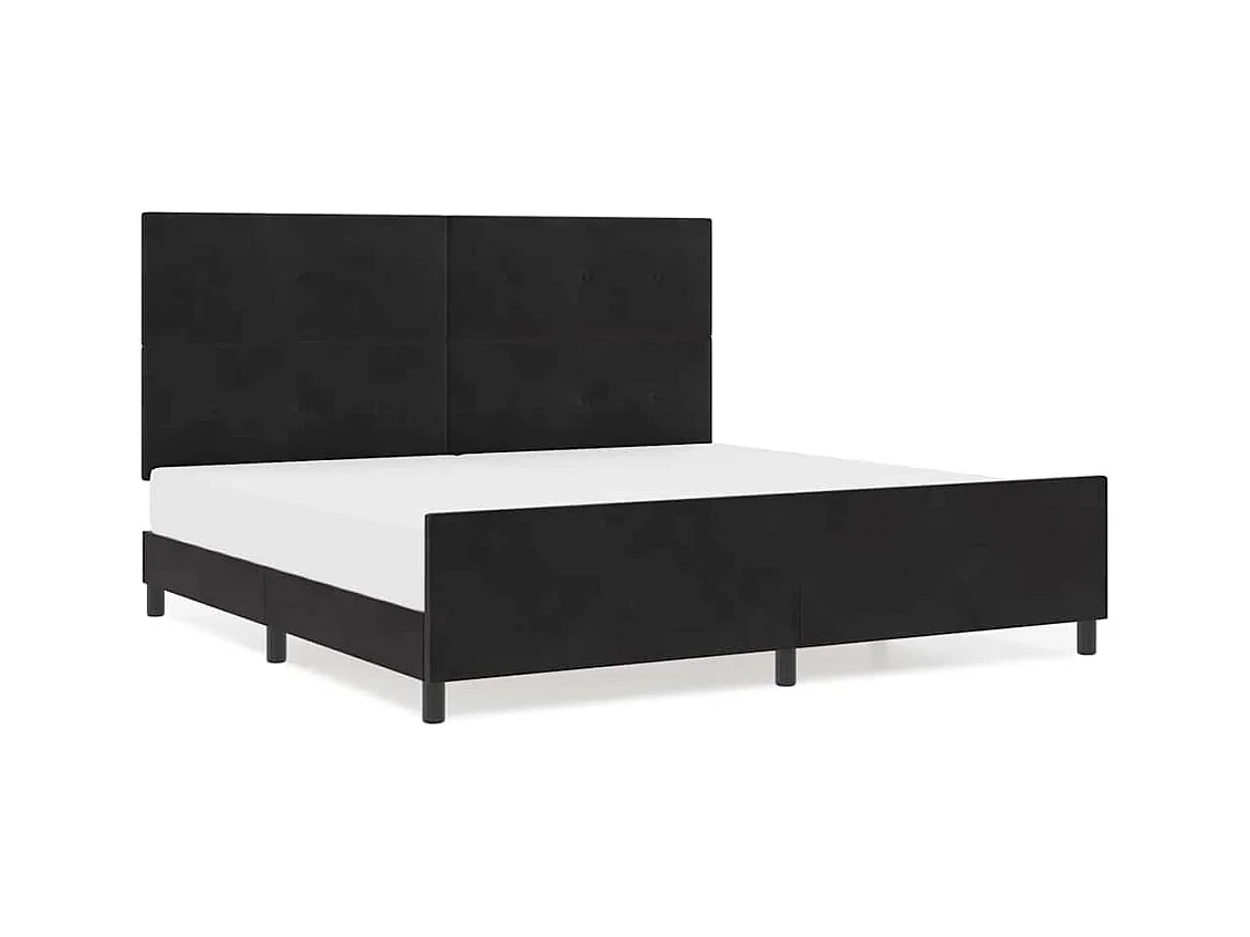 Cadre de lit avec tête de lit Noir 200 x 200 cm Velours