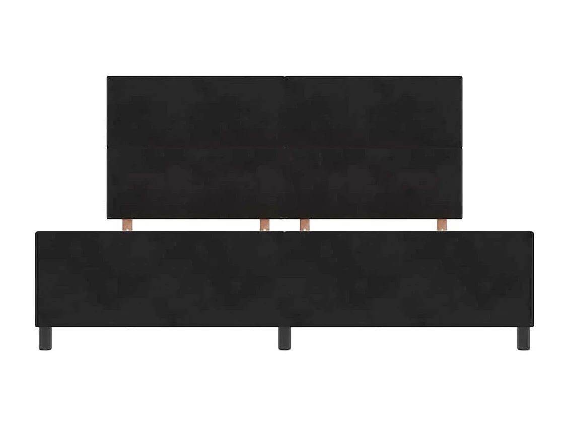 Cadre de lit avec tête de lit Noir 200 x 200 cm Velours