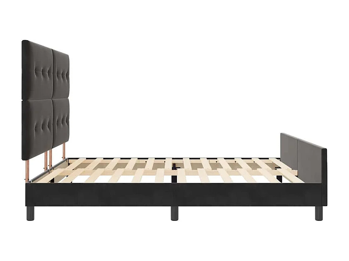 Cadre de lit avec tête de lit Noir 200 x 200 cm Velours