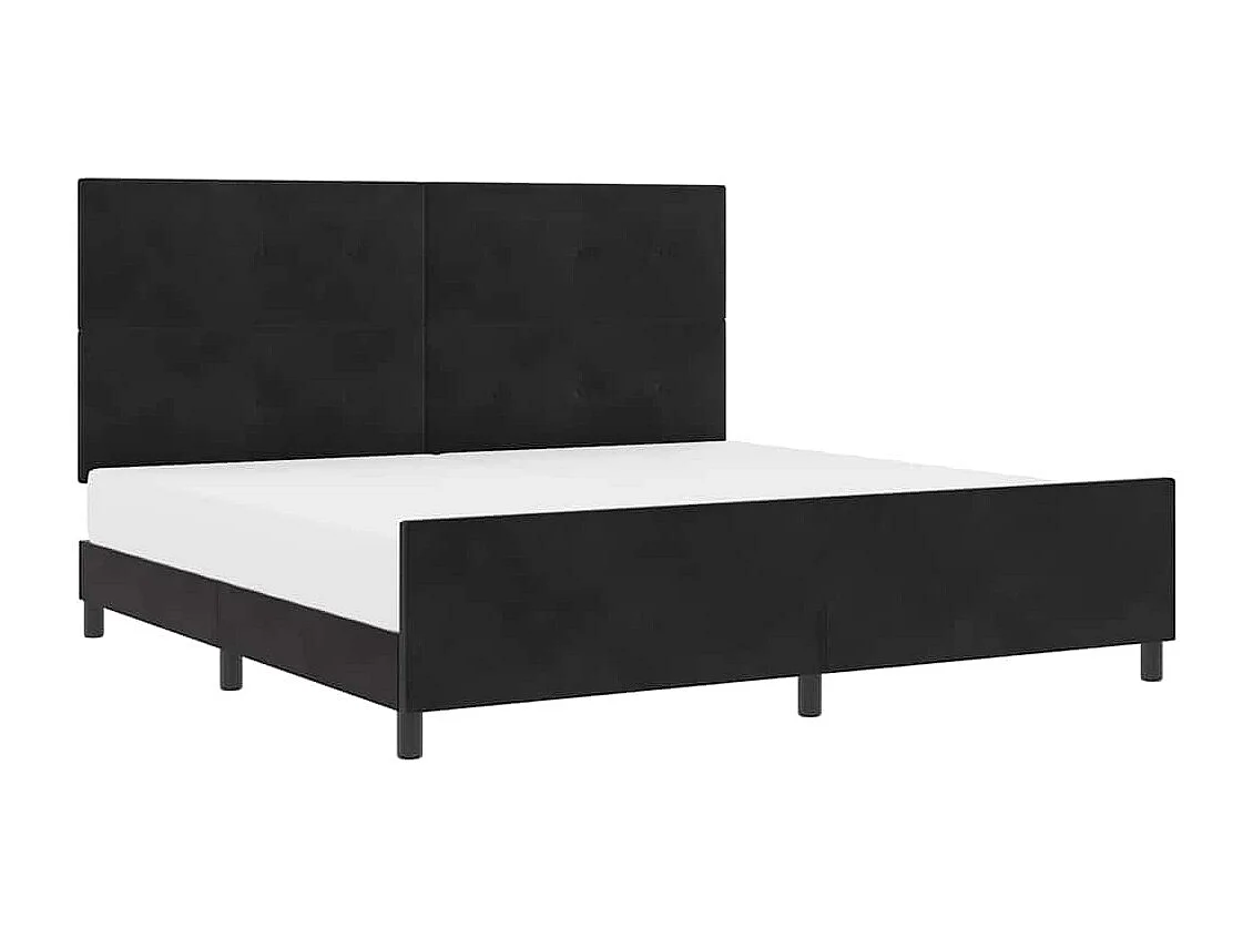 Estructura de cama con cabecera Negro 200 x 200 cm Terciopelo