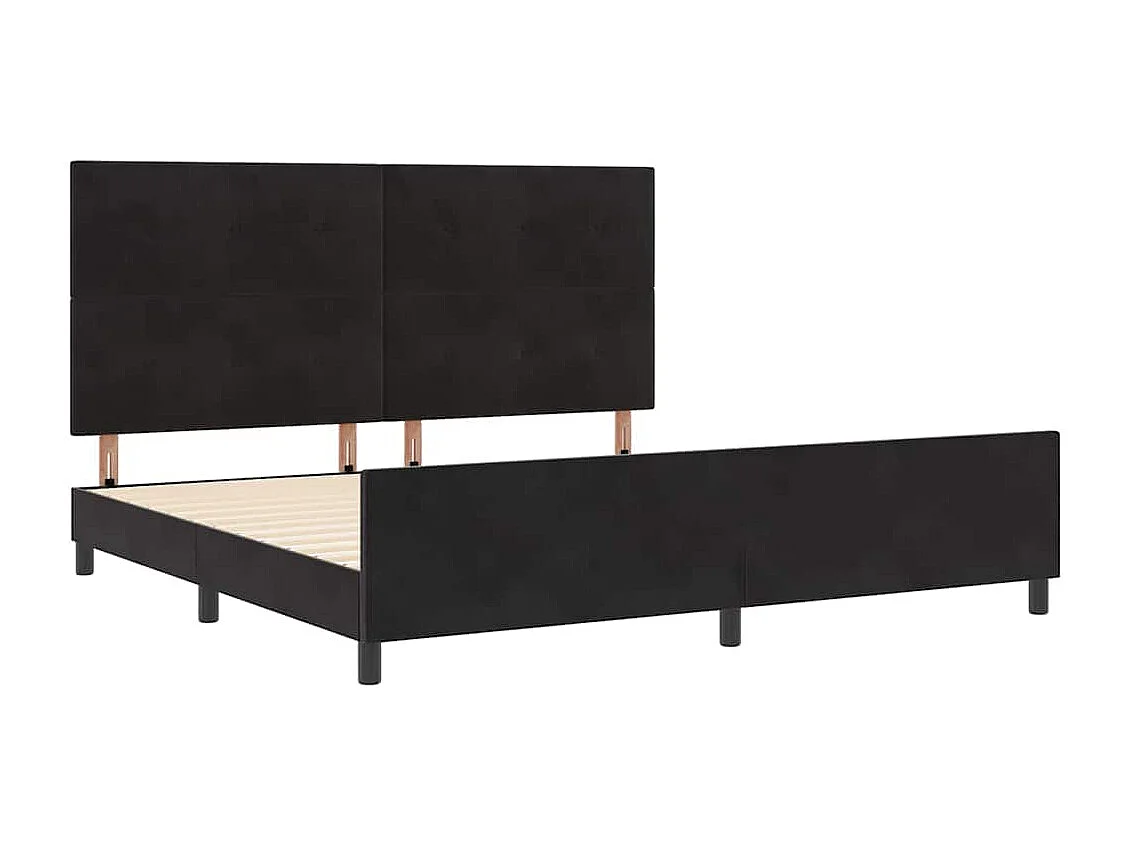 Estructura de cama con cabecera Negro 200 x 200 cm Terciopelo