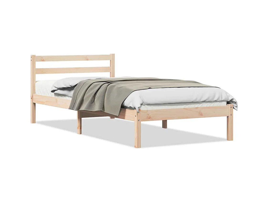 Cama Castanho 220 x 100 cm Madeira de pinho maciça