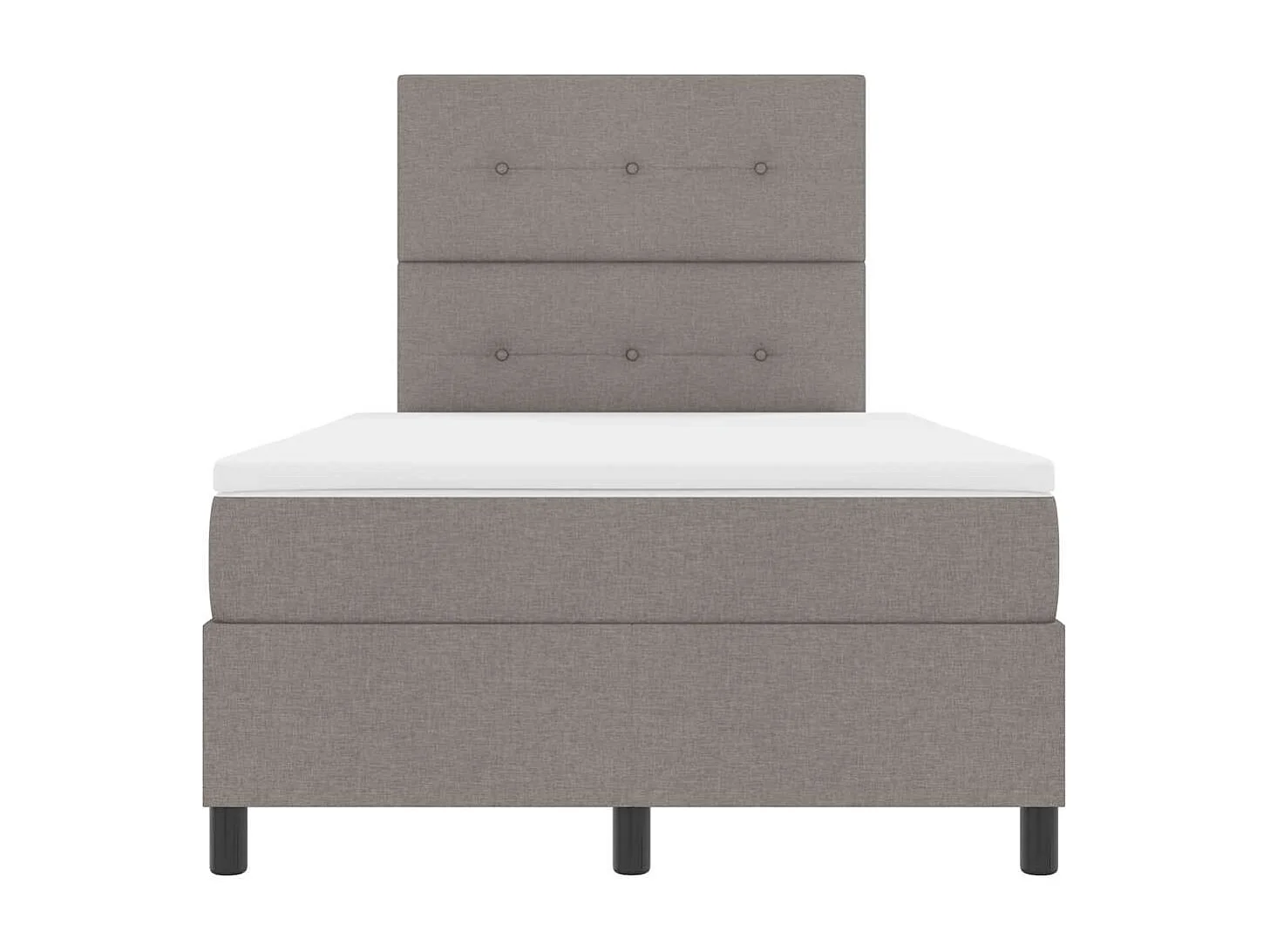 Cama tipo Box Spring con colchón Taupé 120 x 190 cm tela
