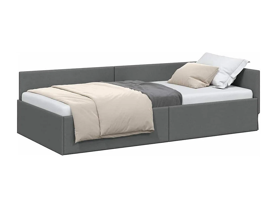 Estructura de cama en esquina Gris oscuro 80 x 200 cm