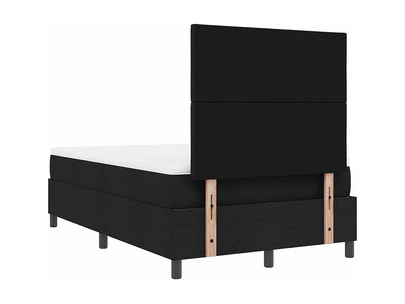 Cama tipo Box Spring con colchón Negro 120 x 200 cm tela