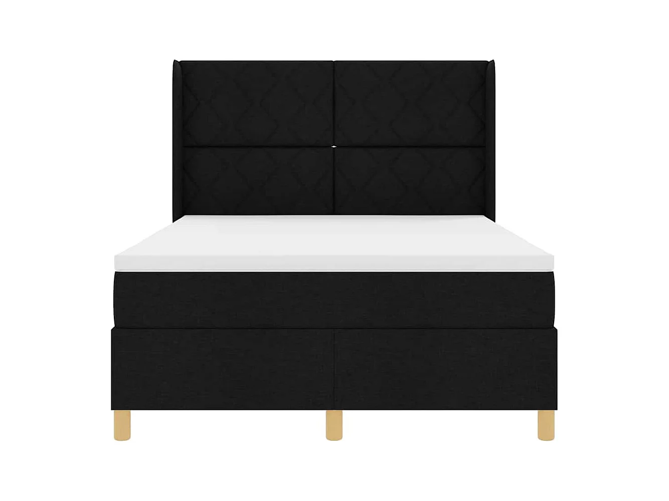 Cama con Somier con colchón Negro 140 x 200 cm tela