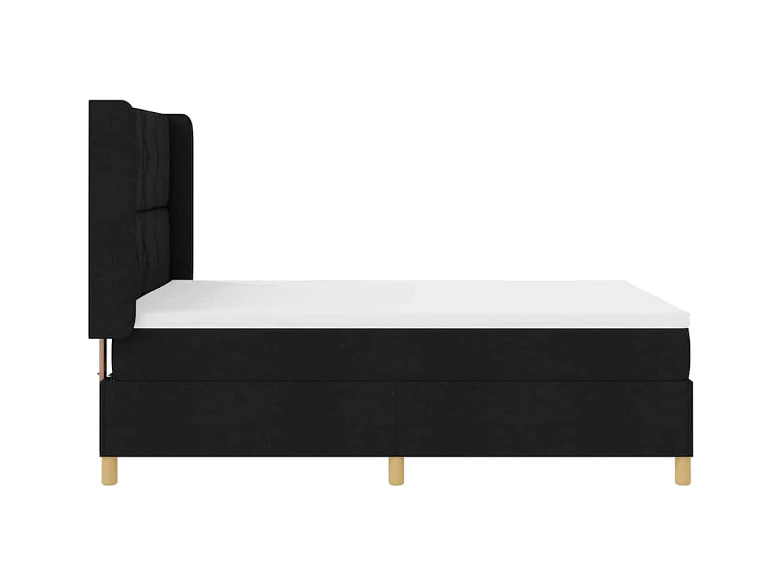 Cama con Somier con colchón Negro 140 x 200 cm tela