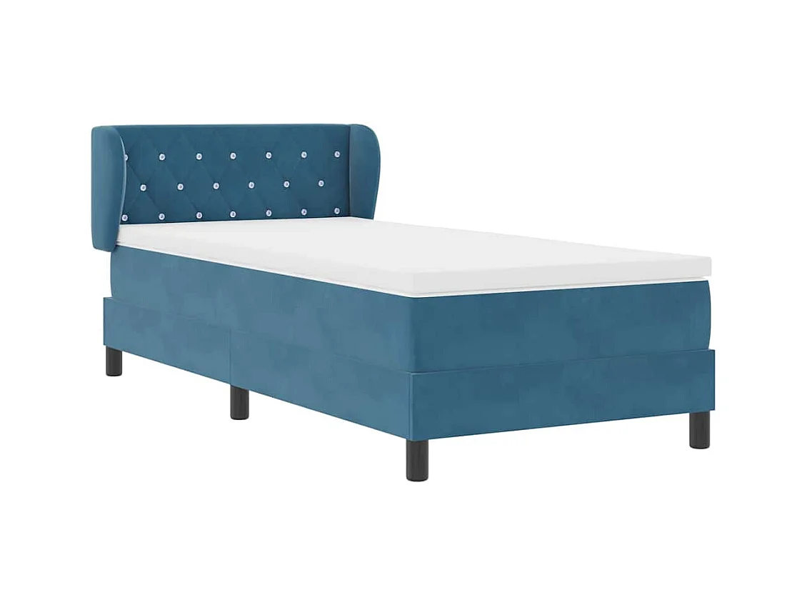 Cama con Somier y Colchón Gris Oscuro 80x200 cm Terciopelo