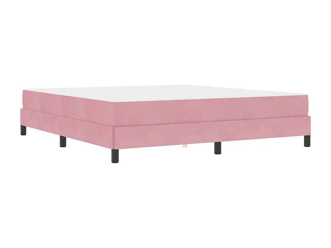 Cama box spring con colchón Rosa 180 x 200 cm Terciopelo