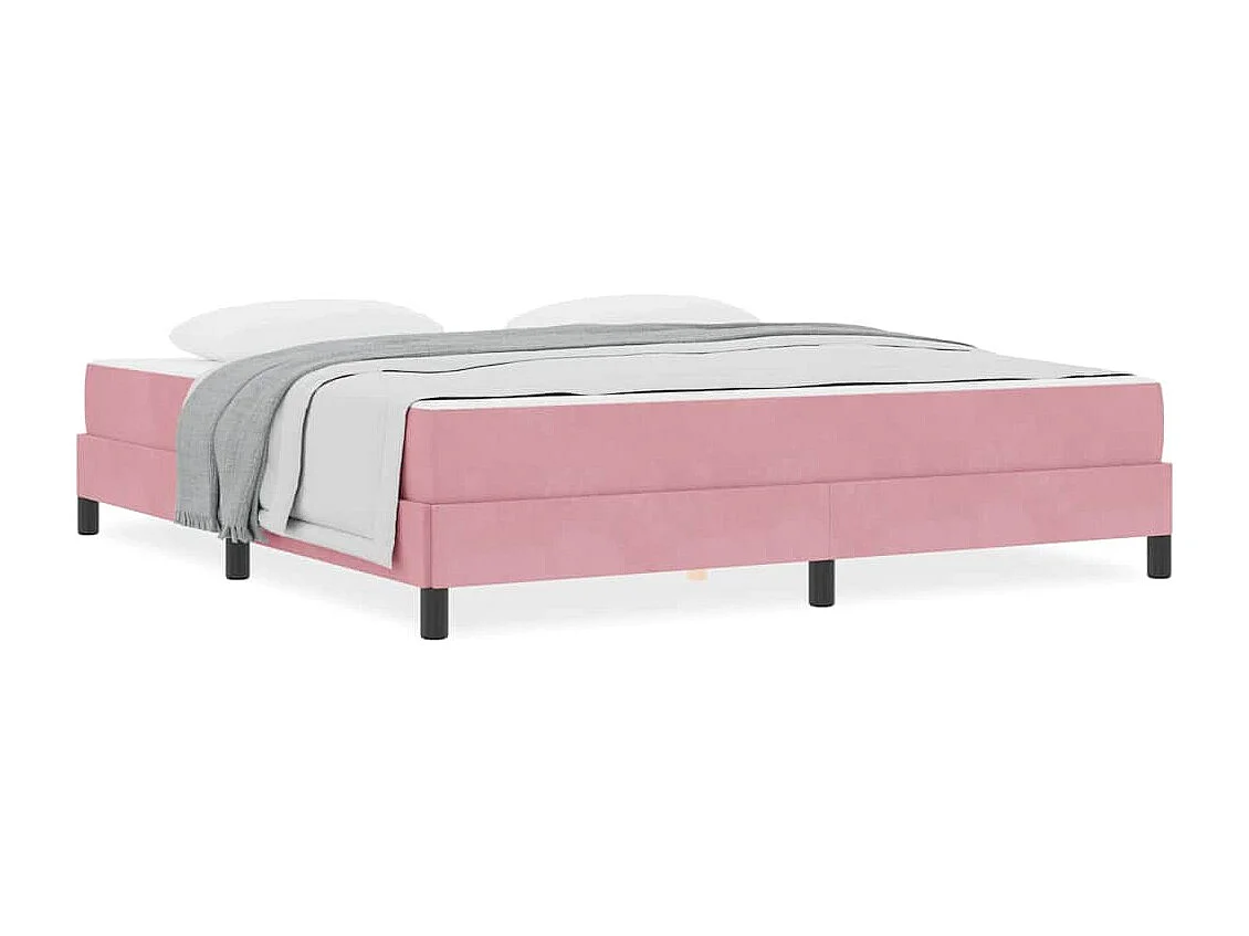 Cama box spring con colchón Rosa 180 x 200 cm Terciopelo