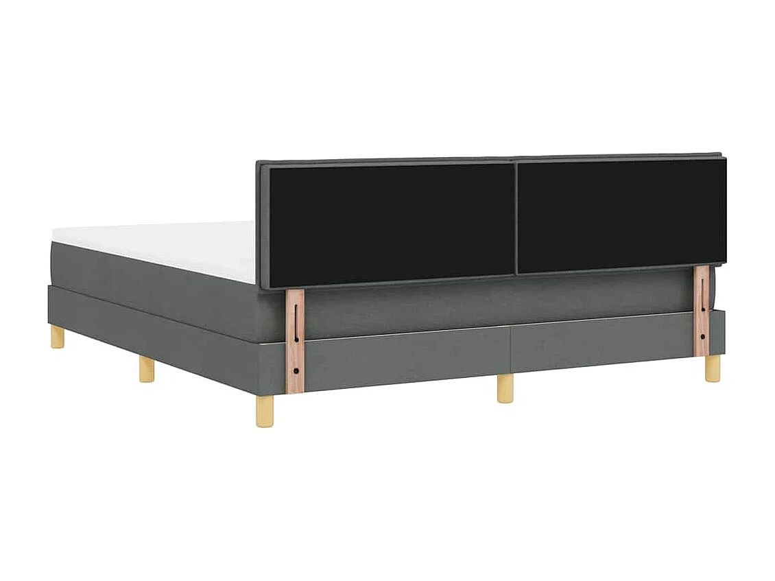 Cadre de lit avec matelas Gris foncé 180 x 200 cm tissu