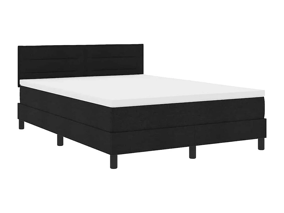 Cadre de lit avec matelas Noir 160 x 200 cm tissu