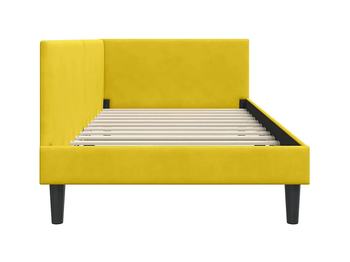 Cadre de lit d'angle Autre avec tête de lit Jaune 90 x 200 cm