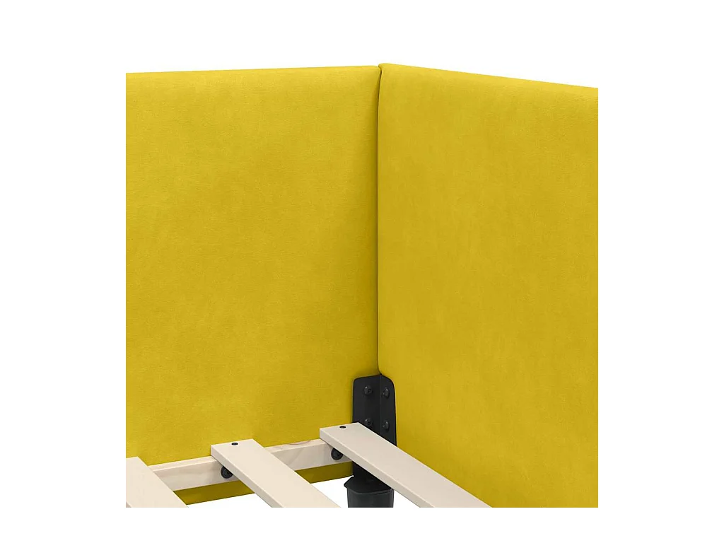 Cadre de lit d'angle Autre avec tête de lit Jaune 90 x 200 cm