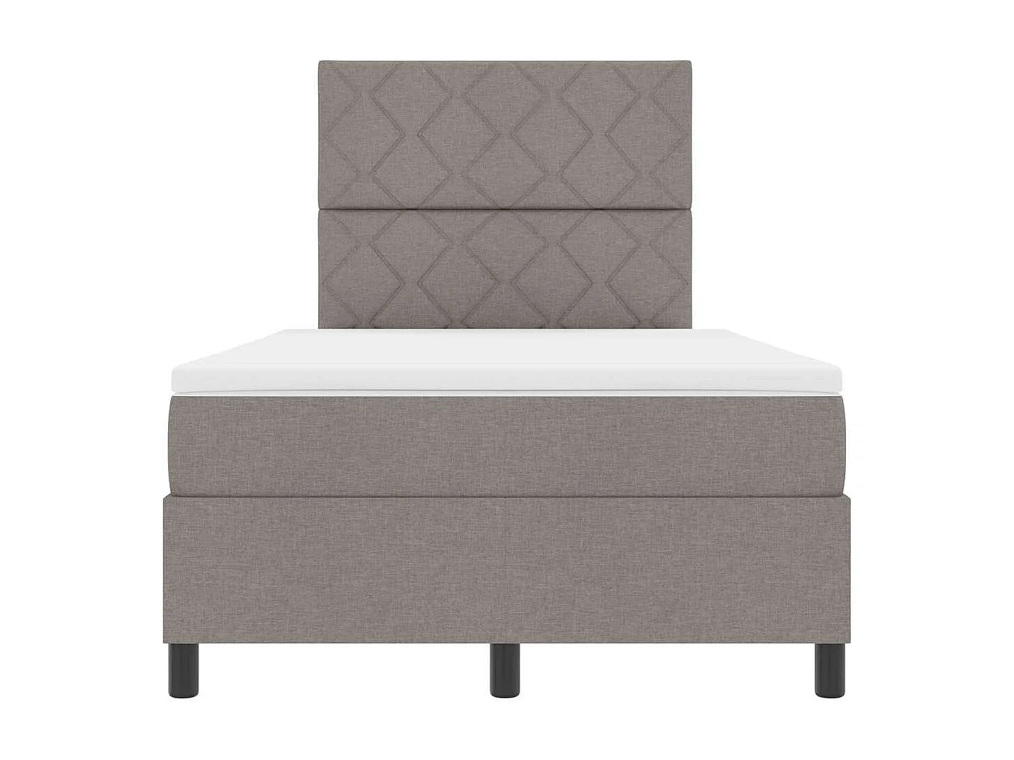 Cadre de lit avec matelas Taupe 120 x 190 cm tissu