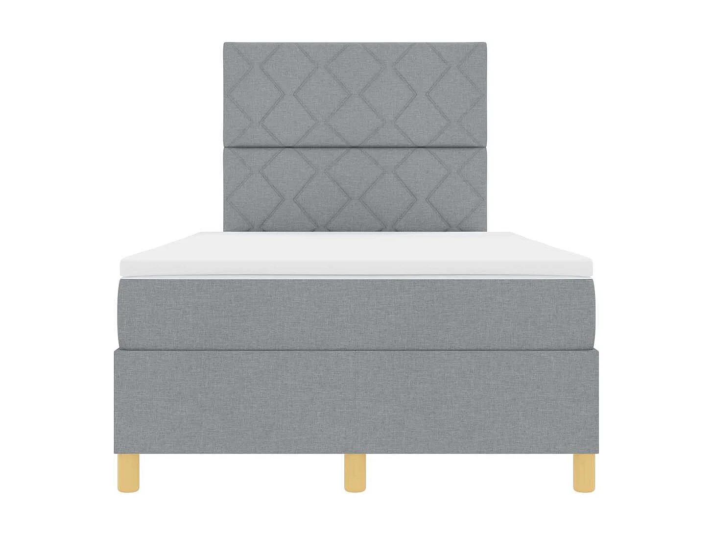 Cadre de lit avec matelas Gris clair 120 x 190 cm tissu