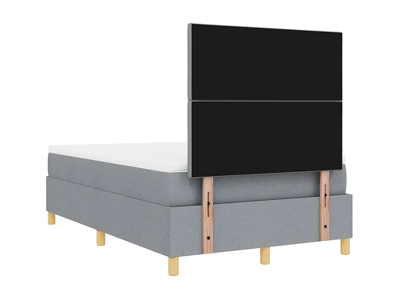 Cadre de lit avec matelas Gris clair 120 x 190 cm tissu