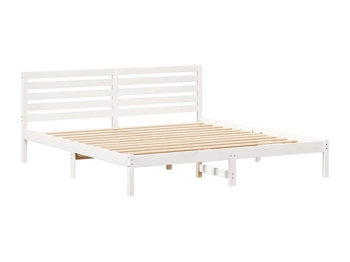 Cadre de lit Blanc 180 x 200 cm Bois massif en pin