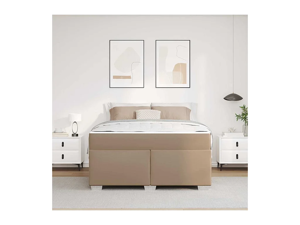 Cadre de lit Cappuccino 160 x 200 cm Faux cuir