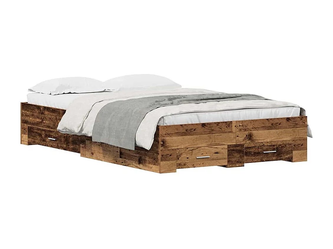 Estructura de cama con cajones Madera vieja 120 x 190 cm