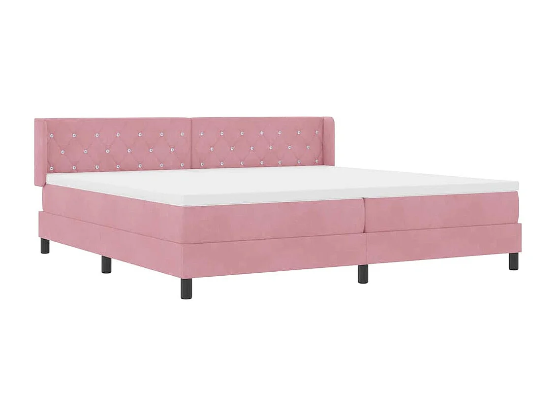 Cama con Somier y Colchón Negra 100x200 cm Terciopelo Rosa