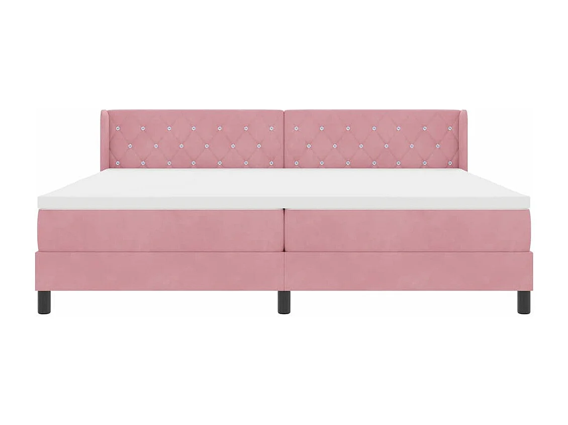 Cama con Somier y Colchón Negra 100x200 cm Terciopelo Rosa